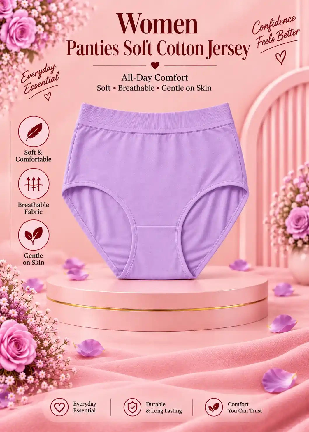 Women Panties Soft Cotton Jersey