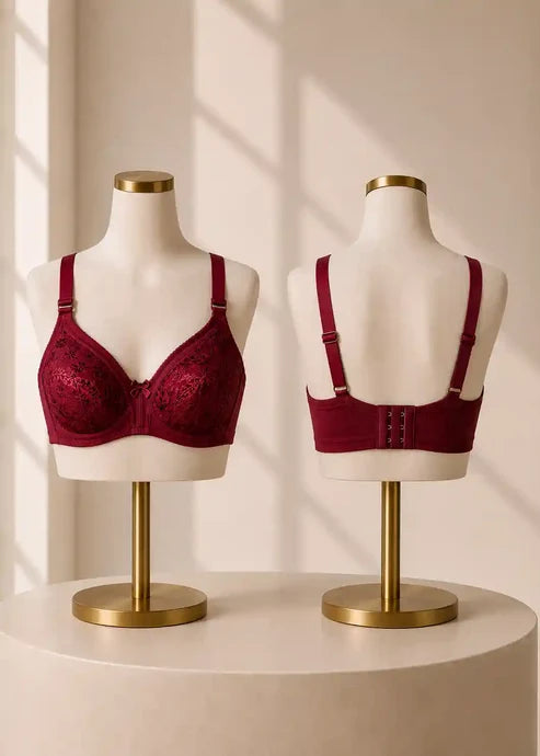 Full Net Comfort Bra Pack of 2 Navy Blue & Maroon