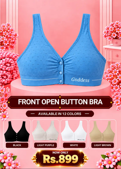 Front Open Padded Button Bra