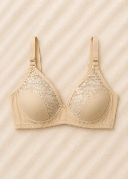 Black Nude Premium Lace Bra
