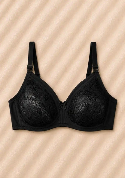 Full Net Comfort Bra Pack of 2 | Black & Skin