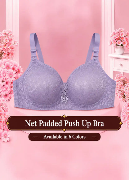 Net Padded Push Up Bra