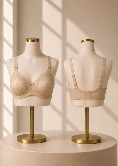Full Net Comfort Bra Pack of 2 | Black & Skin