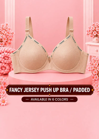 Fancy Jersey Push Up Bra / Padded