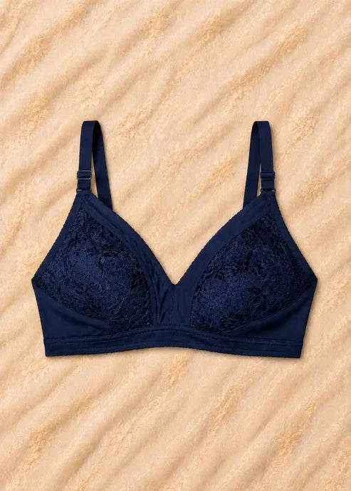 Half Net Comfort Bra Pack of 4 | Black, Navy, Maroon & Skin
