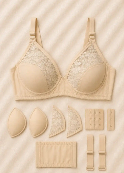 Black Nude Premium Lace Bra