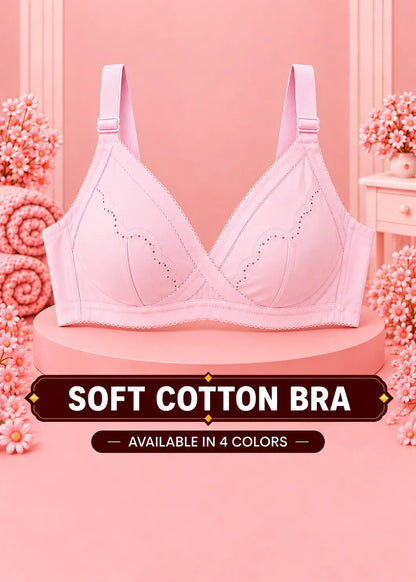 Soft Cotton Bra with Full Coverage Support