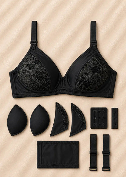 Black Nude Premium Lace Bra