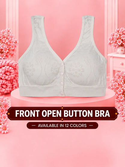Front Open Padded Button Bra