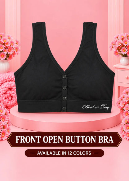 Front Open Padded Button Bra