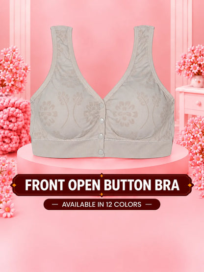 Front Open Padded Button Bra