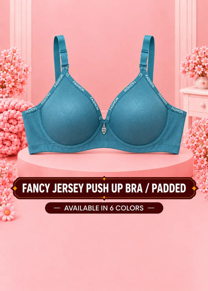 Fancy Jersey Push Up Bra / Padded