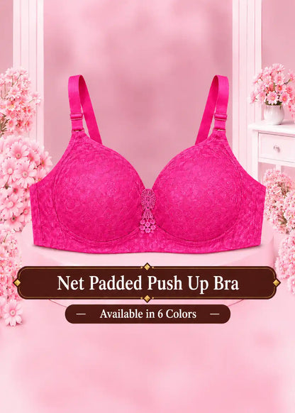Net Padded Push Up Bra