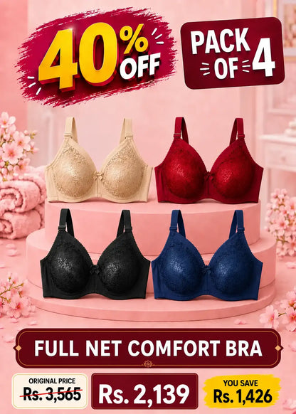 Full Net Comfort Bra Pack of 4