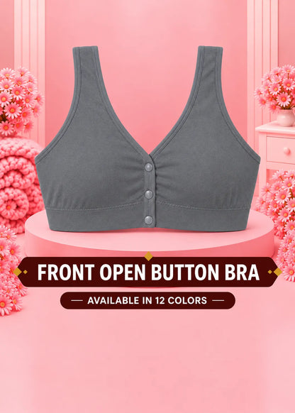 Front Open Padded Button Bra