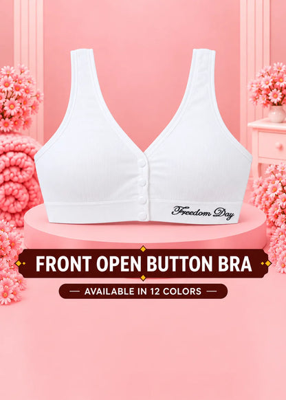 Front Open Padded Button Bra