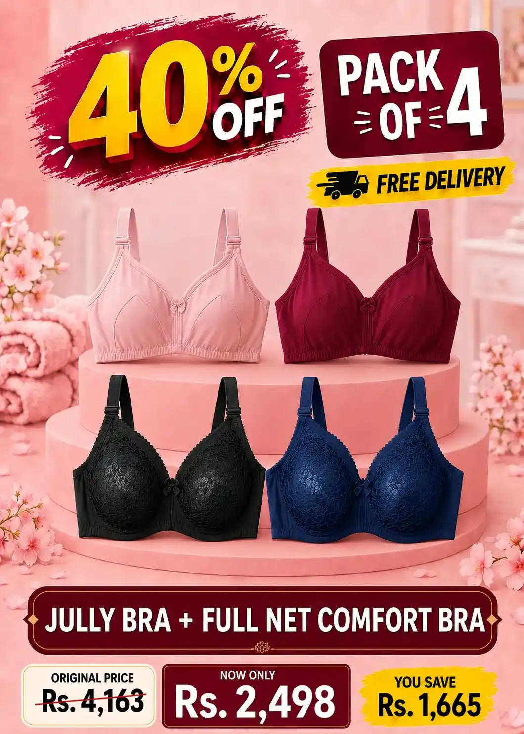 Jully Bra + Full Net Comfort Bra