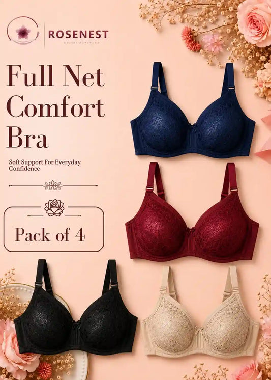 Full Net Comfort Bra Pack of 4