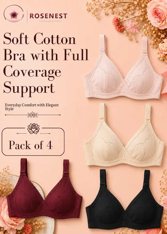 Soft Cotton Bra Pack of 4