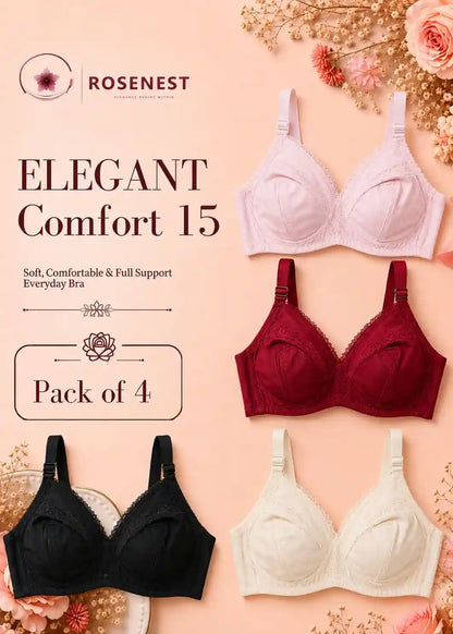 ELEGANT Comfort 15 Bra Pack of 4