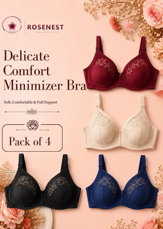 Delicate Comfort Minimizer Bra Pack of 4