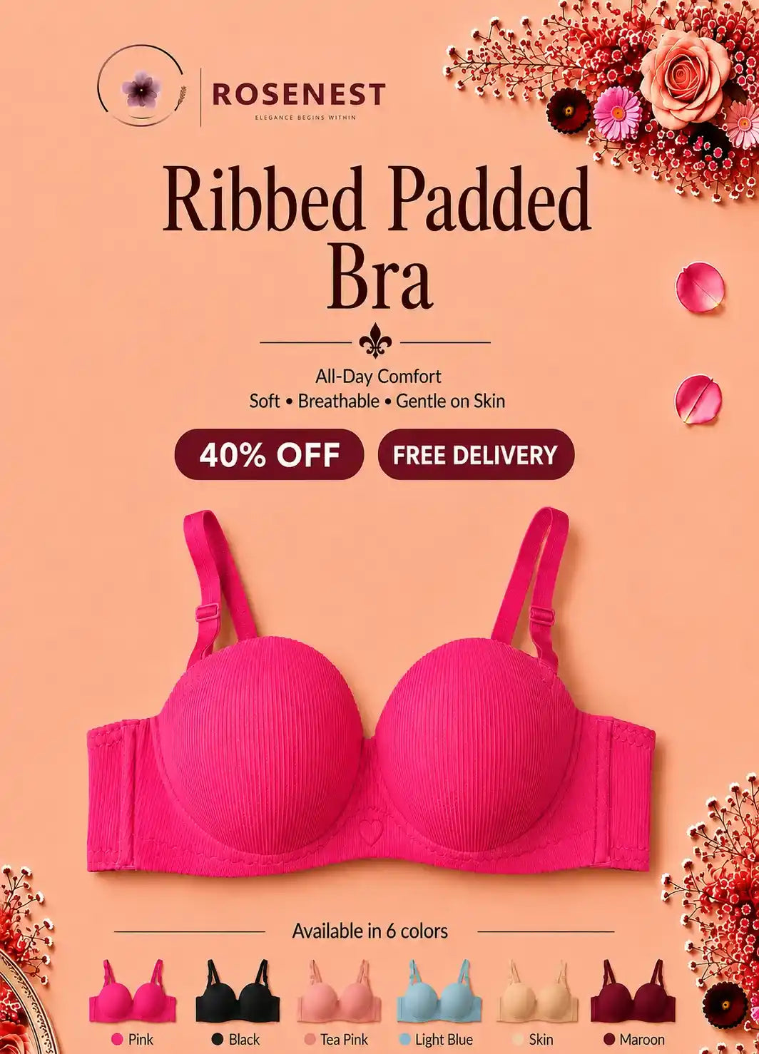 Ribbed Padded Bra