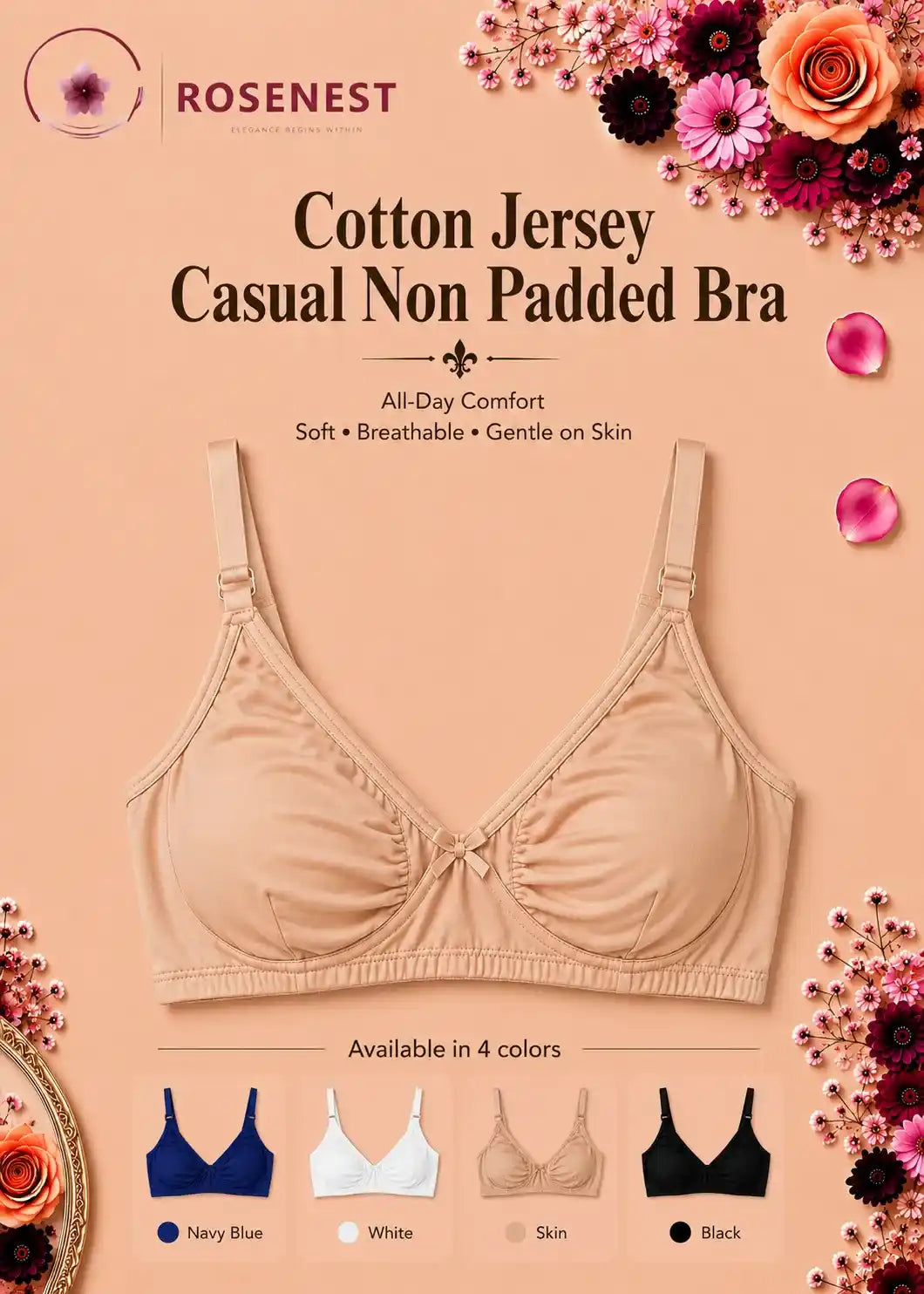 Cotton Jersey Casual Non Padded Bra