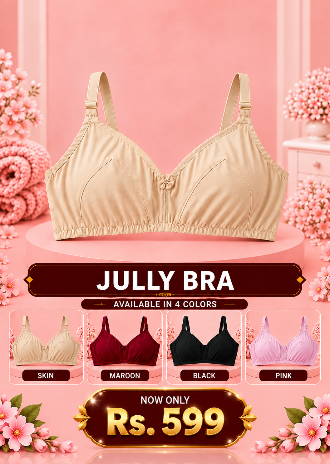 Jully Bra  Soft, Comfortable & Full Support Everyday Bra for Women