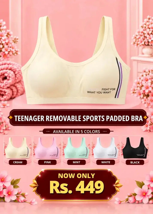 Teenager Removable Sports padded Bra