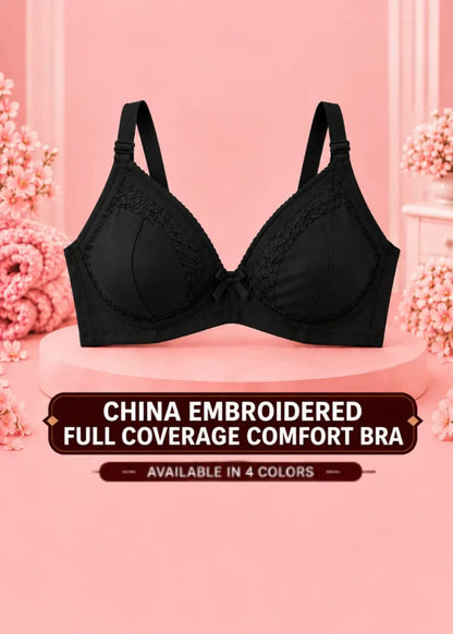 China Embroidered Full Coverage Comfort Bra for Women