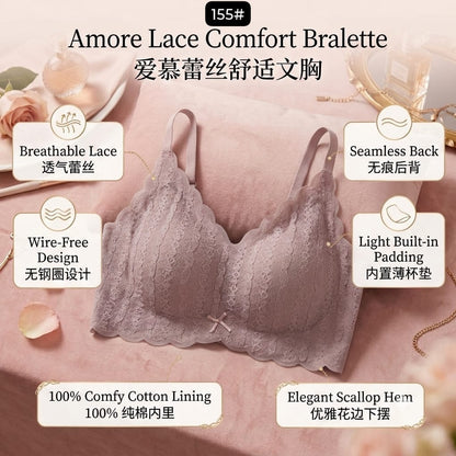Amore Lace Comfort Bralette – Wire-Free Padded Lace Bra