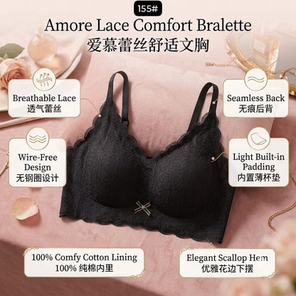 Amore Lace Comfort Bralette – Wire-Free Padded Lace Bra