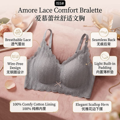 Amore Lace Comfort Bralette – Wire-Free Padded Lace Bra