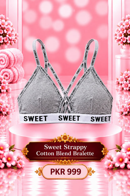 Women’s  Cotton Blend Bralette – Soft Triangle Wireless Bra