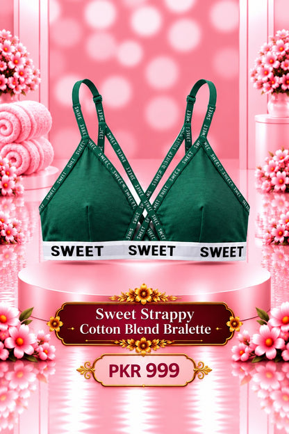 Women’s  Cotton Blend Bralette – Soft Triangle Wireless Bra