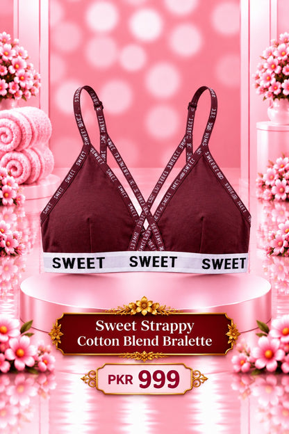 Women’s  Cotton Blend Bralette – Soft Triangle Wireless Bra