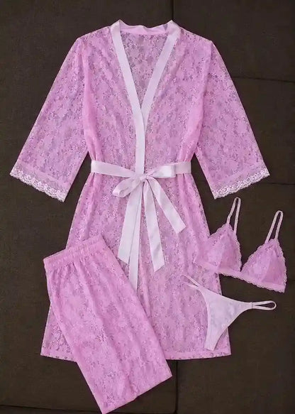 Pink Net Night Wear