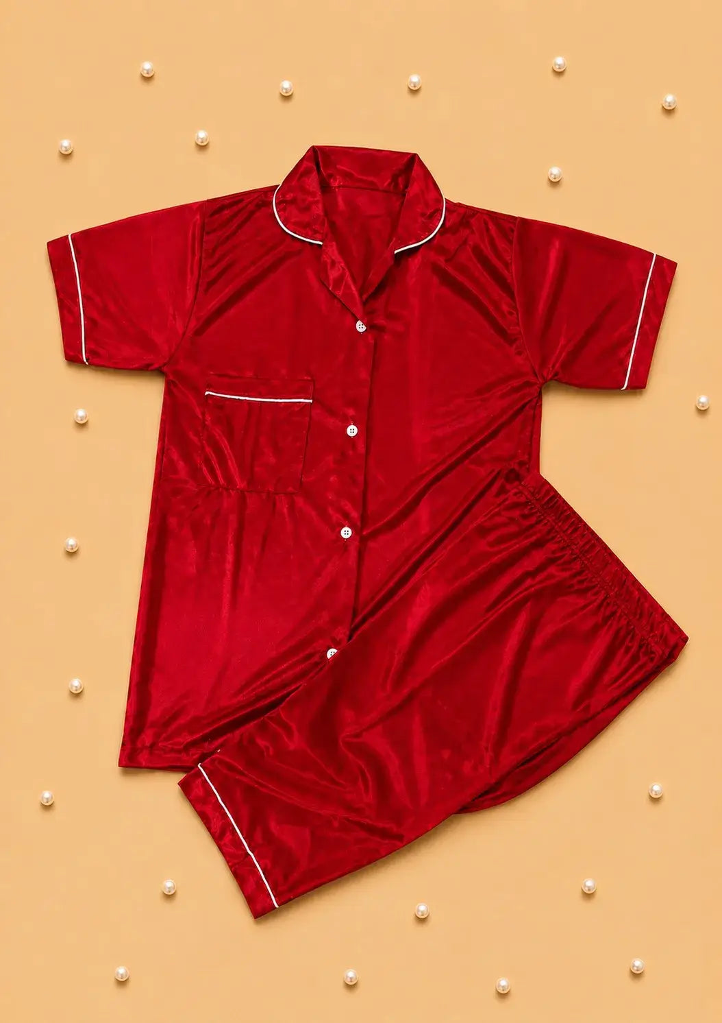 Silk Red Night Wear