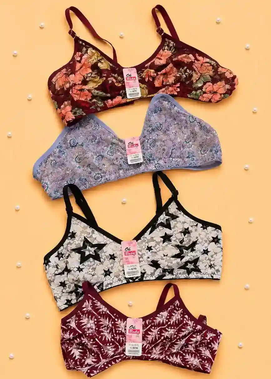 Printed Net Bra