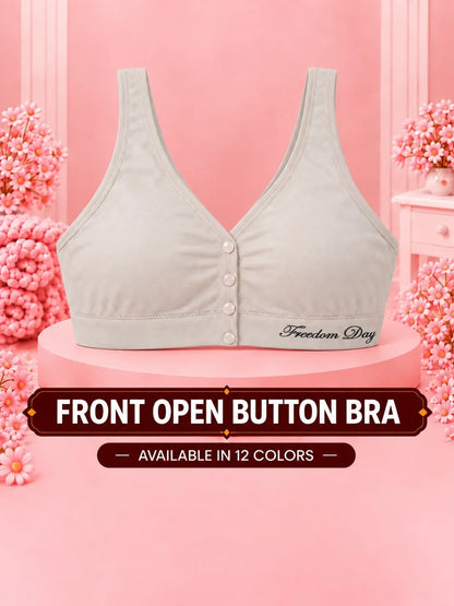Front Open Padded Button Bra