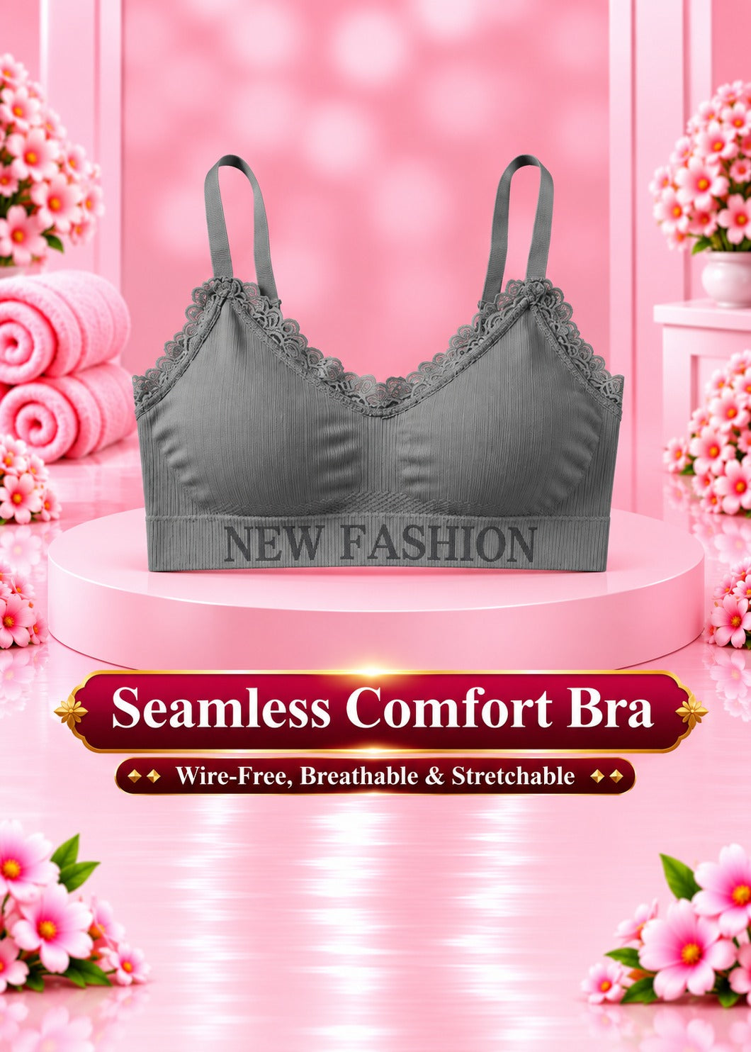 Seamless Comfort Bra – Wire-Free, Breathable & Stretchable