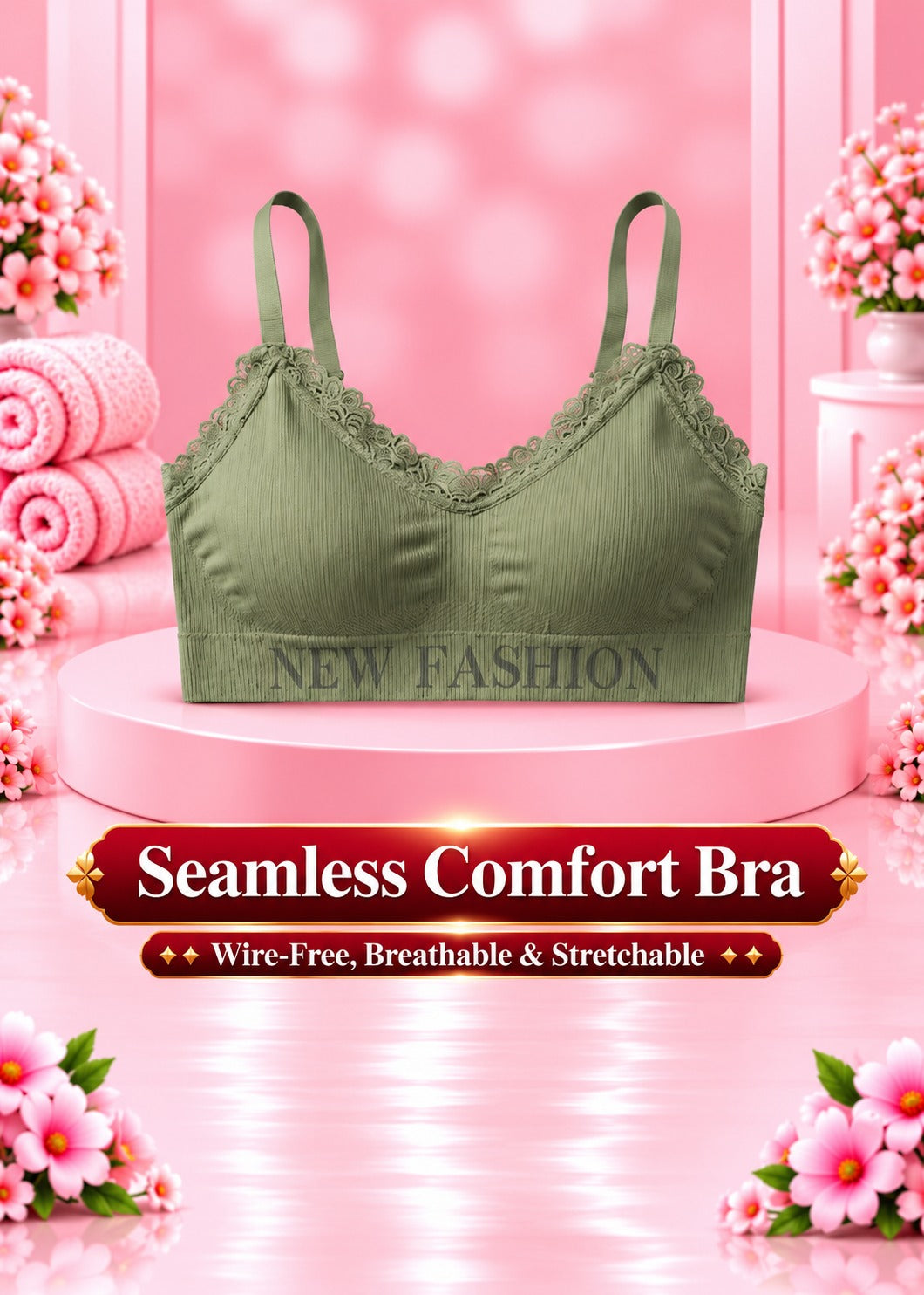Seamless Comfort Bra – Wire-Free, Breathable & Stretchable