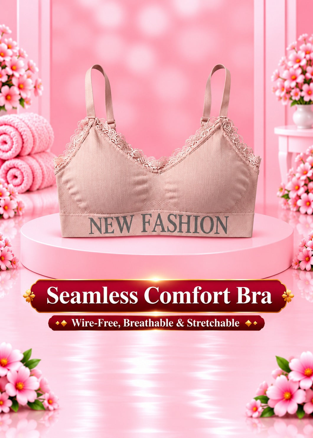 Seamless Comfort Bra – Wire-Free, Breathable & Stretchable