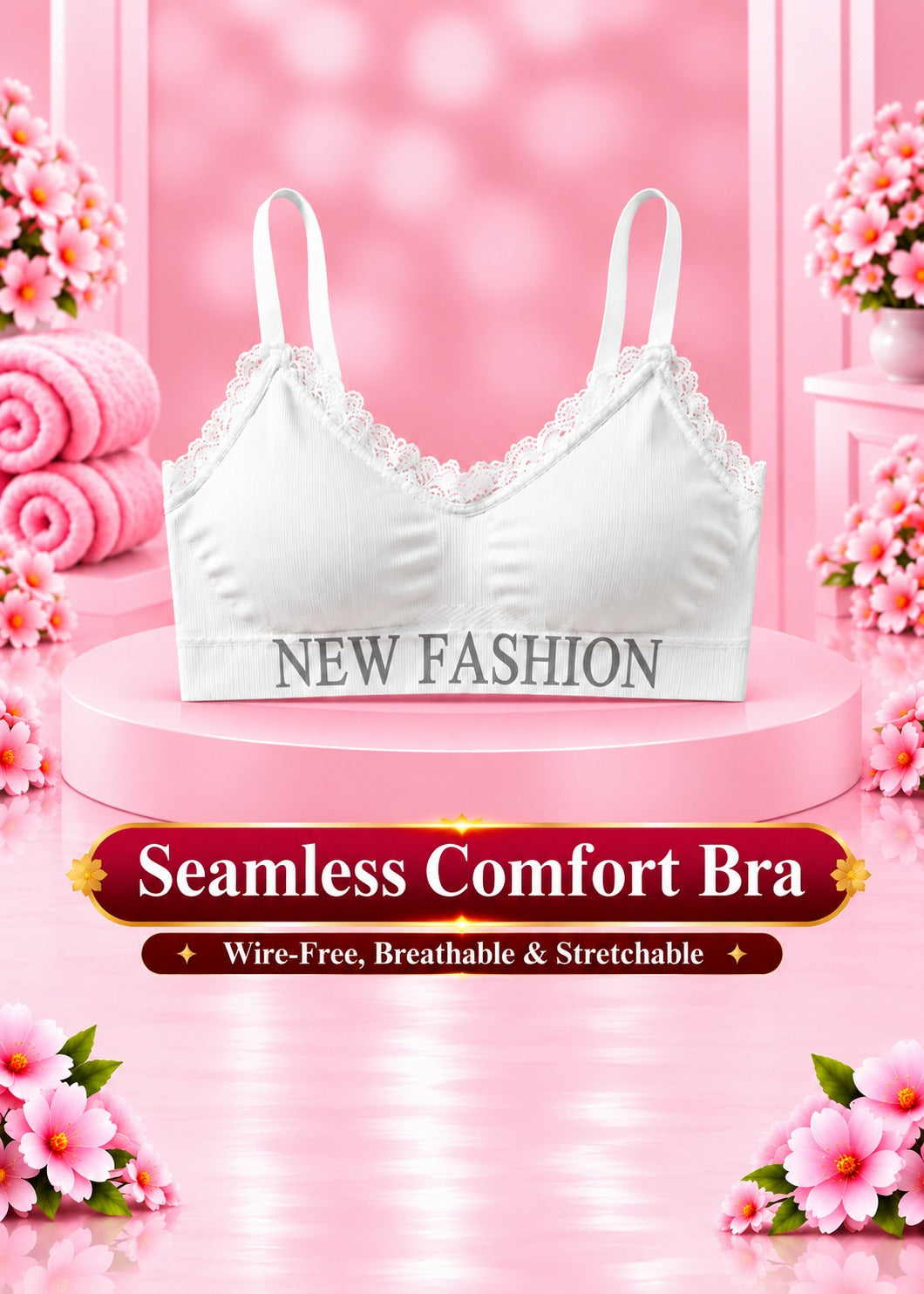 Seamless Comfort Bra – Wire-Free, Breathable & Stretchable