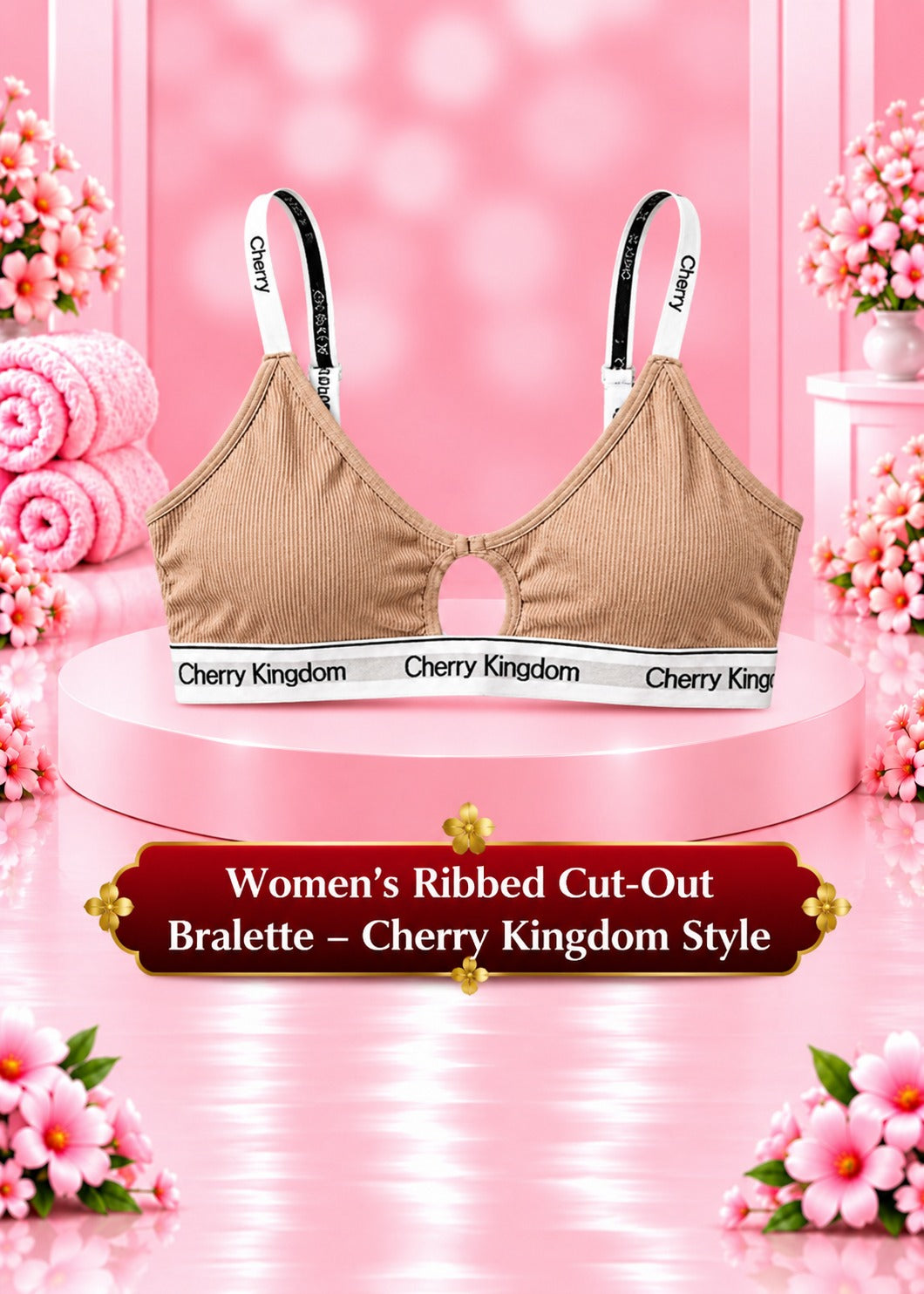Women's Ribbed Cut-Out Bralette – Cherry Kingdom Style