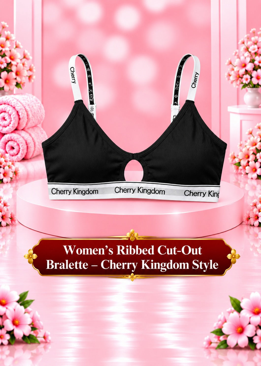 Women's Ribbed Cut-Out Bralette – Cherry Kingdom Style
