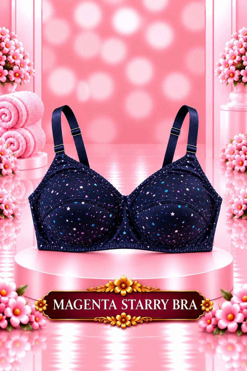 RoseNest Floral Print Hosiery Foam Bra for Women – Pack of 2