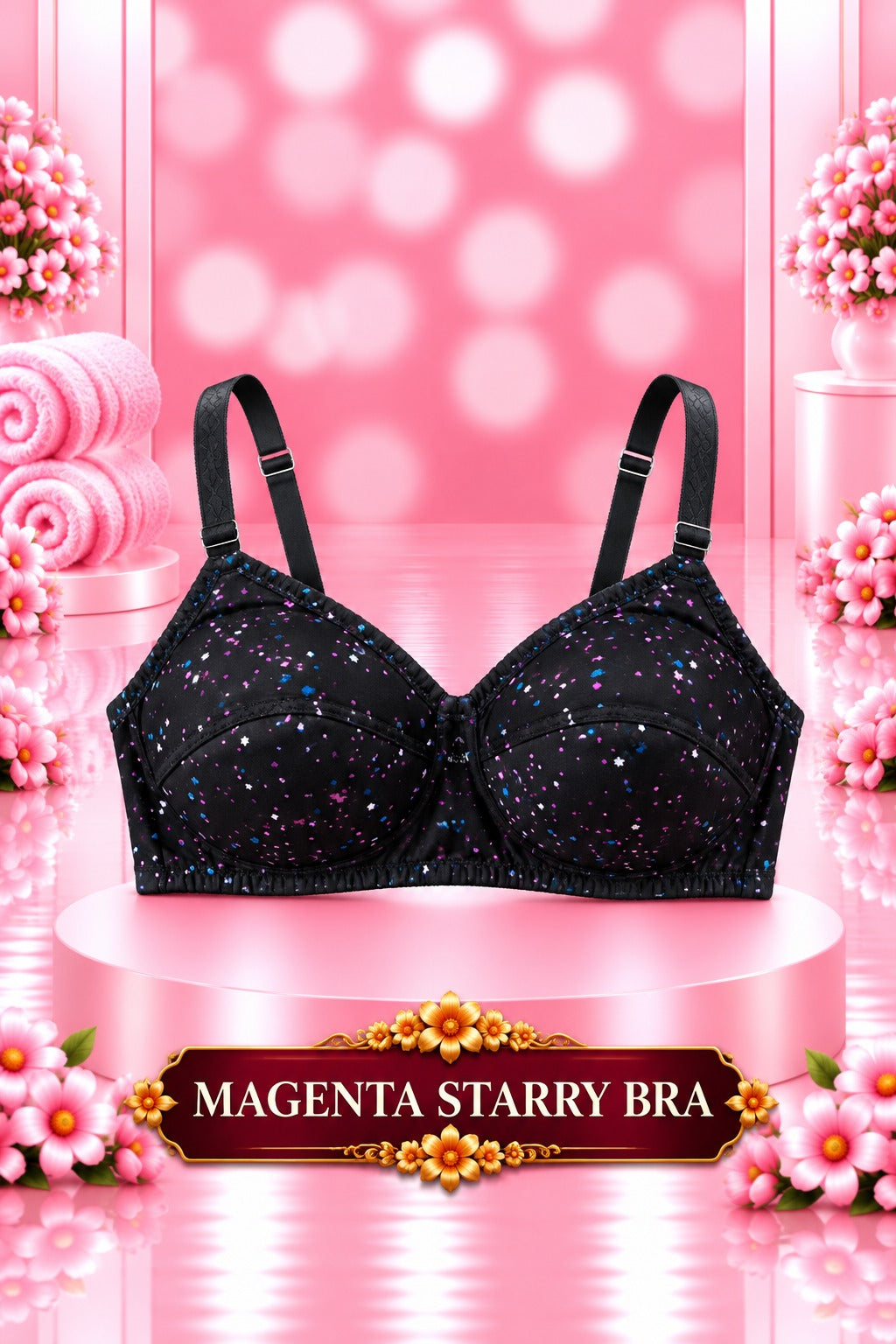 RoseNest Floral Print Hosiery Foam Bra for Women – Pack of 2