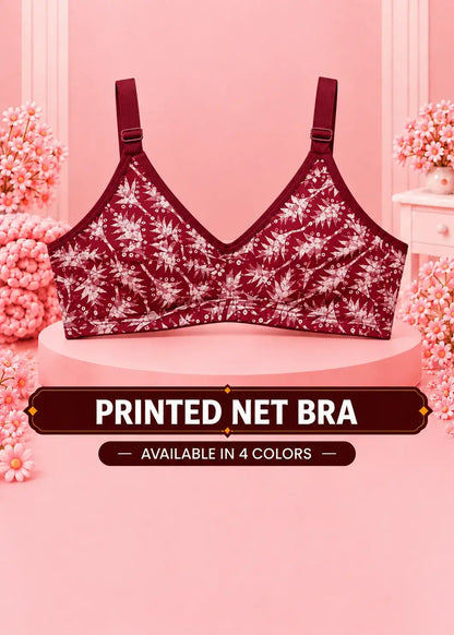 Printed Net Bra