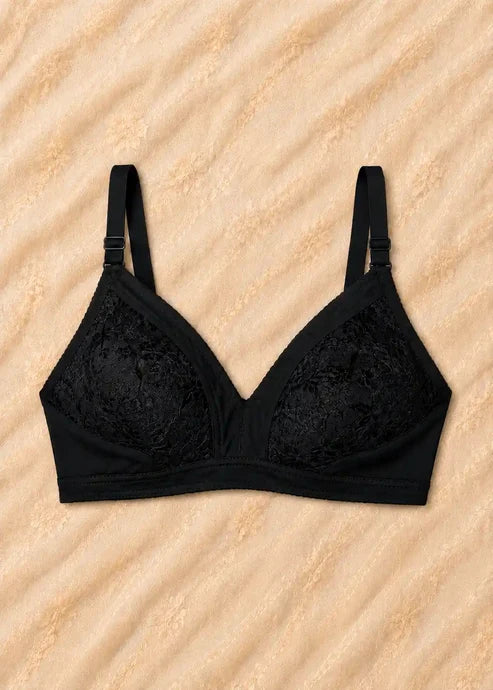 Half Net Comfort Bra Pack of 4 | Black, Navy, Maroon & Skin